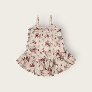 Vintage 90s Victoria's Secret Gold label pastel floral ruffle mini slip dress